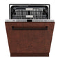 ZLINE 24 in. Monument Series 3rd Rack Top Touch Control Dishwasher with Hand-Hammered Copper Panel, 45dBa (DWMT-HH-24)