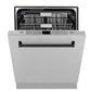ZLINE Autograph Edition 24 in. Monument Series 3rd Rack Top Control Tall Tub Dishwasher in Fingerprint Resistant Stainless Steel with Matte Black Accents, 45dBa (DWMTZ-SN-24-MB)
