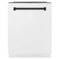 ZLINE Autograph Edition 30 in. Kitchen Package with Stainless Steel Dual Fuel Range with White Matte Door, Range Hood and Dishwasher with Matte Black Accents (3AKP-RAWMRHDWM30-MB)