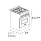 ZLINE Autograph Edition 24 in. 2.8 cu. ft. Legacy Dual Fuel Range with 4 Burner Gas Cooktop and Electric Convection Oven in DuraSnow® Stainless Steel with White Matte Door and Matte Black Accents (RASZ-WM-24-MB)