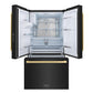 ZLINE Autograph Edition 36 in. 28.9 cu. ft. Standard-Depth French Door External Water Dispenser Refrigerator with Dual Ice Maker in Fingerprint-Resistant Black Stainless Steel and Champagne Bronze Modern Handles (RSMZ-W36-BS-FCB)