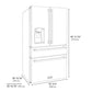 ZLINE Autograph Edition 36 in. 21.6 cu. ft. Counter-Depth French Door Refrigerator with Water and Ice Dispenser in Fingerprint-Resistant Stainless Steel with Polished Gold Modern Handles (RFMZ-W-36-FG)