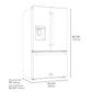 ZLINE Autograph Edition 36 in. 28.9 cu. ft. Standard-Depth French Door External Water Dispenser Refrigerator with Dual Ice Maker in Fingerprint-Resistant Stainless Steel and Champagne Bronze Traditional Handles (RSMZ-W-36-CB)