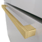 ZLINE Autograph Edition 36 in. 28.9 cu. ft. Standard-Depth French Door External Water Dispenser Refrigerator with Dual Ice Maker in Fingerprint-Resistant Stainless Steel and Champagne Bronze Modern Handles (RSMZ-W-36-FCB)
