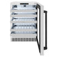 ZLINE Autograph Edition 24 in. Touchstone Dual Zone 44 Bottle Wine Cooler With DuraSnow® Stainless Steel Glass Door And Matte Black Handle (RWDOZ-SN-24-MB)