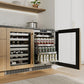 ZLINE Autograph Edition 24 in. Touchstone Dual Zone 44 Bottle Wine Cooler With Panel Ready Glass Door And Champagne Bronze Handle (RWDPOZ-24-CB)