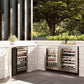 ZLINE Autograph Edition 24 in. Touchstone Dual Zone 44 Bottle Wine Cooler With Stainless Steel Glass Door And Champagne Bronze Handle (RWDOZ-GS-24-CB)