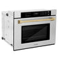ZLINE Autograph Edition 30 in. Professional True Convection Single Wall Oven with Air Fry and Self Clean in Stainless Steel with Champagne Bronze Handle (WASZ-30-CB)