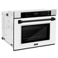 ZLINE Autograph Edition 30 in. Professional True Convection Single Wall Oven with Air Fry and Self Clean in Stainless Steel with White Matte Door and Matte Black Handle (WASZ-WM-30-MB)