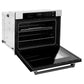 ZLINE Autograph Edition 30 in. Professional True Convection Single Wall Oven with Air Fry and Self Clean in Stainless Steel with White Matte Door and Matte Black Handle (WASZ-WM-30-MB)