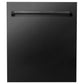 ZLINE 36 in. Kitchen Package with Black Stainless Steel Dual Fuel Range, Range Hood, Microwave Drawer and Dishwasher (4KP-RABRH36-MWDW)
