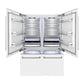 ZLINE 60 in. 32.2 cu. ft. French Door Built-In Bottom Freezer Refrigerator with Water Dispensers and Ice Makers in White Matte (RBIV-WM-60)