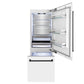ZLINE Autograph Edition 30 in. 16.1 cu. ft. Built-In Bottom Freezer Refrigerator with Water Dispenser and Ice Maker in White Matte with Matte Black Accents (RBIVZ-WM-30-MB)