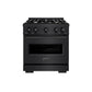 ZLINE 30 in. 4.2 cu. ft. Classic Gas Range with 4 Burner Cooktop and Convection Gas Oven in Black Stainless Steel (CGRB-30)