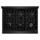 ZLINE 36 in. 5.2 cu. ft. Classic Gas Range with 6 Burner Cooktop and Convection Gas Oven in Black Stainless Steel (CGRB-36)