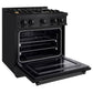 ZLINE 30 in. 4.2 cu. ft. Classic Gas Range with Convection Gas Oven in Black Stainless Steel with 4 Brass Burners (CGRB-BR-30)