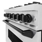 ZLINE Autograph Edition 36 in. 5.2 cu. ft. Classic Dual Fuel Range with 6 Burner Gas Cooktop and Electric Convection Oven in DuraSnow® Stainless Steel with Matte Black Accents (CDRSZ-36-MB)