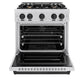 ZLINE Autograph Edition 30 in. 4.2 cu. ft. Classic Dual Fuel Range with 4 Burner Gas Cooktop and Electric Convection Oven in DuraSnow® Stainless Steel with Matte Black Accents (CDRSZ-30-MB)