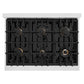 ZLINE Autograph Edition 36 in. 5.2 cu. ft. Classic Dual Fuel Range with 6 Burner Gas Cooktop and Electric Convection Oven in DuraSnow® Stainless Steel with Matte Black Accents (CDRSZ-36-MB)