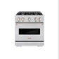 ZLINE 30 in. 4.2 cu. ft. Classic Gas Range with 4 Burner Cooktop and Convection Gas Oven in DuraSnow® Stainless Steel (CGRS-30)