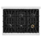 ZLINE 36 in. 5.2 cu. ft. Classic Dual Fuel Range with 6 Burner Gas Cooktop and Electric Convection Oven in DuraSnow® Stainless Steel with White Matte Door (CDRS-WM-36)