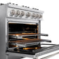 ZLINE 36 in. 5.2 cu. ft. Classic Dual Fuel Range with Gas Cooktop and Electric Convection Oven in Stainless Steel with 6 Brass Burners (CDR-BR-36)