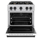 ZLINE Autograph Edition 30 in. 4.2 cu. ft. Classic Dual Fuel Range with 4 Burner Gas Cooktop and Electric Convection Oven in Stainless Steel with White Matte Door and Matte Black Accents (CDRZ-WM-30-MB)