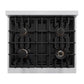 ZLINE 30 in. 4.2 cu. ft. Classic Gas Range with Convection Gas Oven in Stainless Steel with 4 Brass Burners (CGR-BR-30)