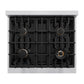 ZLINE Autograph Edition 30 in. 4.2 cu. ft. Classic Gas Range with 4 Burner Cooktop and Convection Gas Oven in Stainless Steel and Matte Black Accents (CGRZ-30-MB)