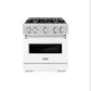 ZLINE 30 in. 4.2 cu. ft. Classic Gas Range with 4 Burner Cooktop and Convection Gas Oven in Stainless Steel with White Matte Door (CGR-WM-30)