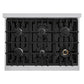 ZLINE 36 in. 5.2 cu. ft. Classic Gas Range with 6 Burner Cooktop and Convection Gas Oven in Stainless Steel with White Matte Door (CGR-WM-36)