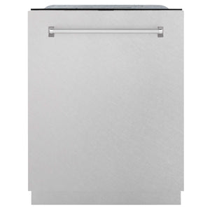 ZLINE 24 in. Monument Series 3rd Rack Top Touch Control Dishwasher with Fingerprint Resistant Stainless Steel Panel, 45dBa (DWMT-SN-24)