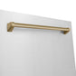 ZLINE Autograph Edition 30 in. Kitchen Package with Stainless Steel Dual Fuel Range, Range Hood, Dishwasher, and Refrigerator with External Water Dispenser with Champagne Bronze Accents (4AKPR-RARHDWM30-CB)