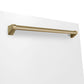 ZLINE Autograph Edition 30 in. Kitchen Package with Stainless Steel Dual Fuel Range with White Matte Door, Range Hood and Dishwasher with Champagne Bronze Accents (3AKP-RAWMRHDWM30-CB)