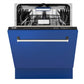 ZLINE 24 in. Tallac Series 3rd Rack Dishwasher with Blue Matte Panel and Traditional Handle, 51dBa (DWV-BM-24)