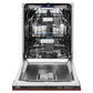 ZLINE 24 in. Tallac Series 3rd Rack Dishwasher with Hand-Hammered Copper Panel and Traditional Handle, 51dBa (DWV-HH-24)