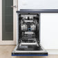 ZLINE 18 in. Tallac Series 3rd Rack Top Control Dishwasher with a Stainless Steel Tub with Blue Matte Panel, 51dBa (DWV-BM-18)