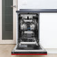 ZLINE 18 in. Tallac Series 3rd Rack Top Control Dishwasher with a Stainless Steel Tub with Red Matte Panel, 51dBa (DWV-RM-18)