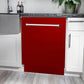ZLINE 24 in. Tallac Series 3rd Rack Dishwasher with Red Gloss Panel and Traditional Handle, 51dBa (DWV-RG-24)