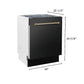 ZLINE Autograph Edition 30 in. Kitchen Package with Black Stainless Steel Dual Fuel Range, Range Hood and Dishwasher with Champagne Bronze Accents (3AKP-RABRHDWV30-CB)