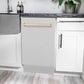 ZLINE Autograph Edition 18 in. Compact 3rd Rack Top Control Dishwasher in Fingerprint Resistant Stainless Steel with Polished Gold Accent Handle, 51dBa (DWVZ-SN-18-G)