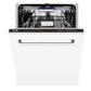 ZLINE 24 in. Tallac Series 3rd Rack Dishwasher with White Matte Panel and Traditional Handle, 51dBa (DWV-WM-24)