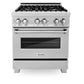 ZLINE 30 in. Kitchen Package with DuraSnow® Stainless Dual Fuel Range, Ducted Vent Range Hood and Dishwasher (3KP-RASRH30-DW)