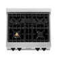 ZLINE Autograph Edition 30 in. Legacy Gas Rangetop with 4 Burners and Porcelain Cooktop in DuraSnow® Stainless Steel with Matte Black Accents (RTSZ-30-MB)