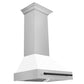 ZLINE Autograph Edition 30 in. Fingerprint Resistant Stainless Steel Range Hood with White Matte Shell and Handle (8654SNZ-WM30)