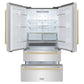 ZLINE Autograph Edition 36 in. 22.5 cu. ft. Counter-Depth French Door Refrigerator with Ice Maker in Fingerprint-Resistant Stainless Steel with Champagne Bronze Modern Handles (RFMZ-36-FCB)