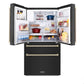 ZLINE Autograph Edition 30 in. Kitchen Package with Black Stainless Steel Dual Fuel Range, Range Hood, Dishwasher, and Refrigerator with External Water Dispenser with Polished Gold Accents (4AKPR-RABRHDWV30-G)