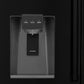ZLINE Autograph Edition 36 in. 21.6 cu. ft. Counter-Depth French Door Refrigerator with Water and Ice Dispenser in Fingerprint-Resistant Black Stainless Steel with Polished Gold Traditional Handles (RFMZ-W-36-BS-G)