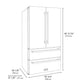 ZLINE Autograph Edition 36 in. 21.6 cu. ft. Counter-Depth French Door Refrigerator with Water and Ice Dispenser in Fingerprint-Resistant Black Stainless Steel with Champagne Bronze Modern Handles (RFMZ-W36-BS-FCB)