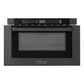 ZLINE 24 in. 1.2 cu. ft. Black Stainless Steel Built-in Microwave Drawer with a Traditional Handle (MWD-1-BS-H)
